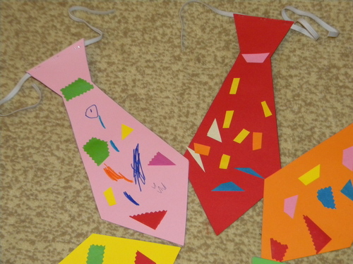 галстук, из бумаги, 23 февраля, поделка, с детьми, tie, paper, with kids, gift, kaklaraštis, iš popieriaus, darom su vaikais