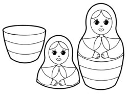  раскраски для малышей.  матрешка