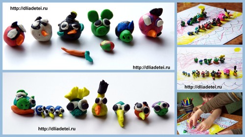 Развитие мелкой моторики у младших школьников. лепка из пластилина angry birds